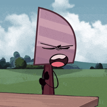a cartoon drawing of a basketball hoop with a very angry look on his face