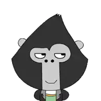 a cartoon gorilla with a surprised look on his face