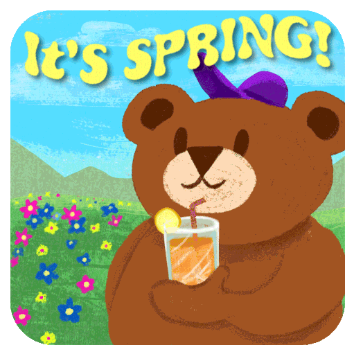 First Day Of Spring Its Spring Sticker - First Day Of Spring Its Spring Bear Stickers