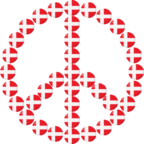 Denmark Flag Peace Sign Joypixels Sticker