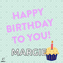 a birthday card with the name margie on it