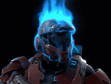 Blue Flaming Helmet GIF