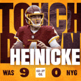 washington redskins quarterback heinicke throws a pass during a game