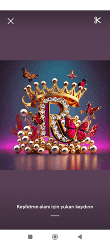 a letter r with a crown on top of it