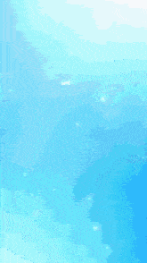 a painting of a blue sky with white clouds