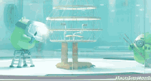 angry birds movie 2 is being advertised in this animated scene