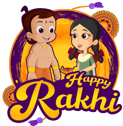 Happy Rakhi Shivani Sticker - Happy Rakhi Shivani Chhota Bheem Stickers