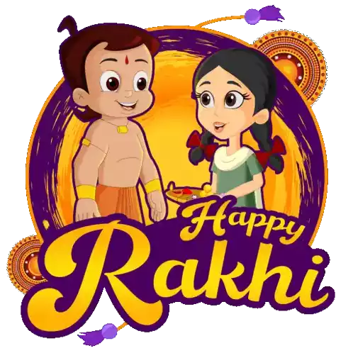 Happy Rakhi Shivani Sticker - Happy Rakhi Shivani Chhota Bheem Stickers
