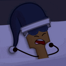 a cartoon drawing of a hammer wearing a santa hat