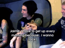 Pierce The Veil Interview-bryan Stars. Jaime 'Scraping The Bottom Of The Barrel' On This Question. GIF - I Wanna Rock Get Up Every Morning GIFs