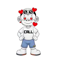 a cartoon character wearing sunglasses and a call shirt