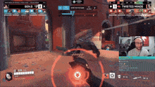 a man playing a video game with the words twisted minds at the top of the screen