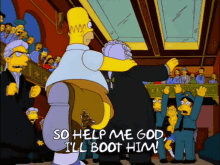 the simpsons homer simpson boot prime minister help me god