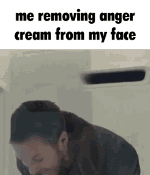 me removing anger cream from my face