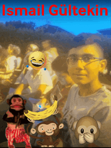 a cartoon of monkeys and a man with the name ismail gultekin on the top