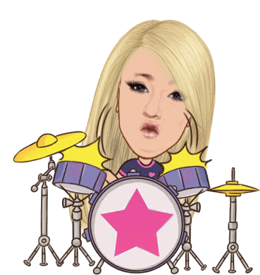Drummer Girl Drumming Sticker - Drummer Girl Drumming Drum Stickers