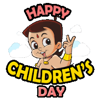 Happy Childrens Day Chhota Bheem Sticker - Happy Childrens Day Chhota Bheem Bal Diwas Stickers