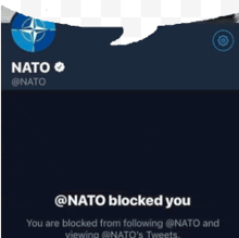a screenshot of a twitter page that says " @nato blocked you "
