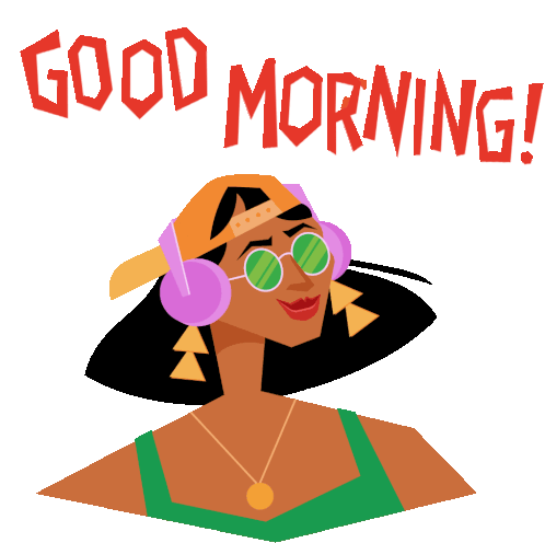 Good Morning Headphones Sticker - Good Morning Headphones Latinx Stickers