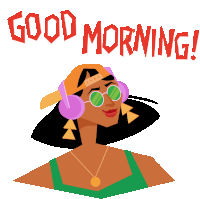 Good Morning Headphones Sticker - Good Morning Headphones Latinx Stickers