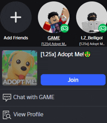 a screenshot of a game that says adopt me on it