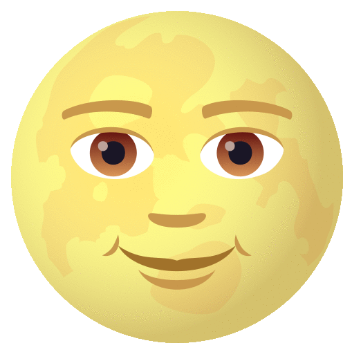 Full Moon Face Nature Sticker - Full Moon Face Nature Joypixels Stickers