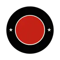 a black and red circle with the year 2025-2026 written on it