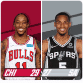 Chicago Bulls (29) Vs. San Antonio Spurs (27) First-second Period Break GIF - Nba Basketball Nba 2021 GIFs
