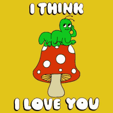 I Think I Love You Mushroom GIF - I Think I Love You Mushroom Caterpillar GIFs