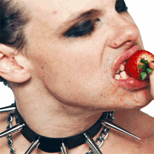 eating a strawberry dominic richard harrison yungblud strawberry lipstick interscope records