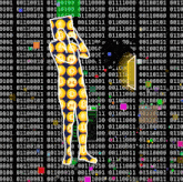 a silhouette of a person is surrounded by a bunch of binary code
