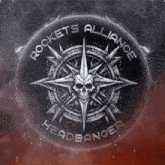 a logo for rockets alliance headbanger with a skull
