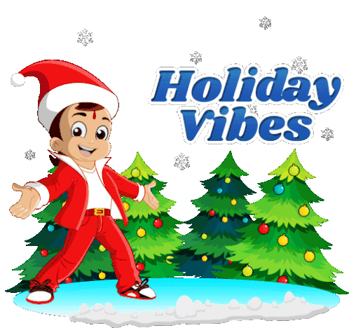 Holiday Vibes Chhota Bheem Sticker - Holiday Vibes Chhota Bheem Christmas Ki Chuttiya Stickers
