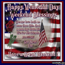 Happy Memorial Day Weekend Blessing GIF - Happy Memorial Day Weekend Blessing Holiday GIFs