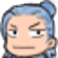 a close up of a cartoon character 's face with a serious expression .