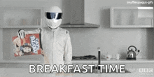 Stig Breakfast GIF - Stig Breakfast Helmet GIFs