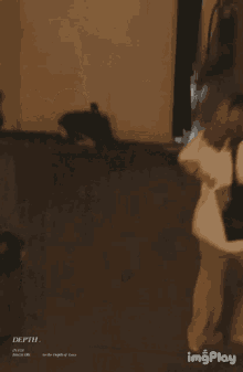 a gif of a man and woman kissing with the words depth in the corner