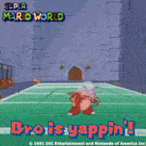 a super mario world poster with a cartoon character