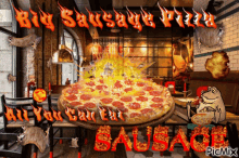 Big Sausage Big Sausage Pizza GIF - Big Sausage Big Sausage Pizza Meme GIFs