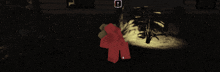 a person in a video game with a question mark on the bottom