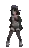 a pixel art of a woman dancing on a white background