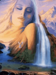 Lady Waterfall GIF - Lady Waterfall Hairs GIFs