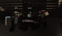 a group of roblox characters standing next to each other with one wearing a shirt that says jbl