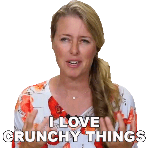 I Love Crunchy Things Jill Dalton Sticker - I Love Crunchy Things Jill Dalton The Whole Food Plant Based Cooking Show Stickers