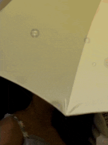 a woman is holding an umbrella over her head with bubbles on it