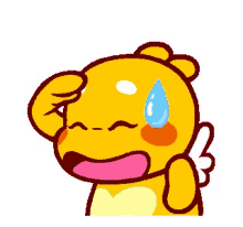 a yellow cartoon character with a tear running down his face .