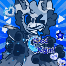 a picture of a cat with the words good night love