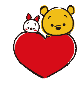 Pooh Love You Sticker - Pooh Love You Happy Stickers