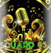 a picture of a microphone with the words squad 05 on it