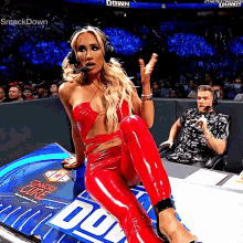 Carmella Pat Mc Afee GIF - Carmella Pat Mc Afee Announce Table GIFs